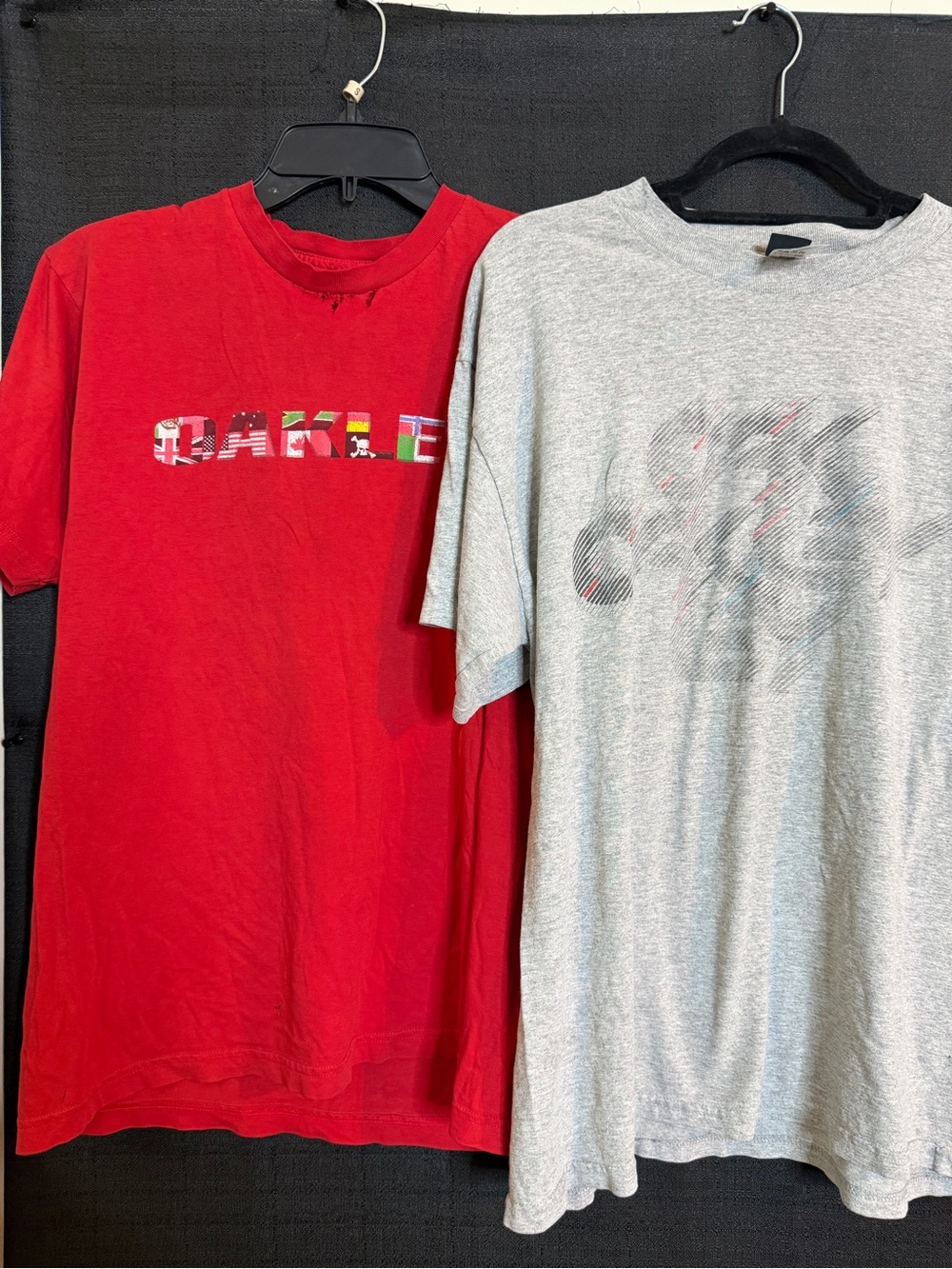 Oakley Red Logo Tee and Oakley Gray Graphic Tee Duo